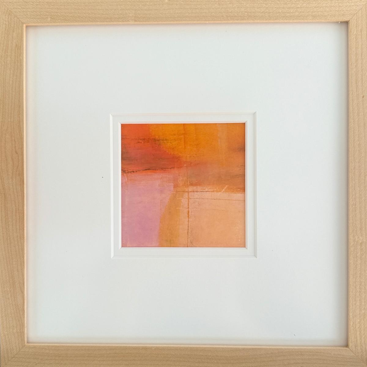 S.W. No. 7/25 by Suzanne Hughes  Image: A small, intuitive work created at home as part of my ongoing Small Works on Paper series. Created using oil pastels and beautifully framed with maple hardwood frame and a double mat.