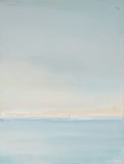 Distant Horizon 2 by Suzanne Hughes  Image: Distant Horizon II continues the exploration of open space and soft light, blending muted blues and warm neutral tones into a peaceful, atmospheric horizon. The gentle balance of sky and water creates a sense of stillness and clarity.
Ideal for those seeking serene contemporary coastal décor or minimalist abstract seascapes.
