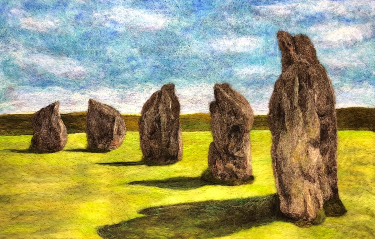 Avebury 5 stones by Ushma Sargeant Art 