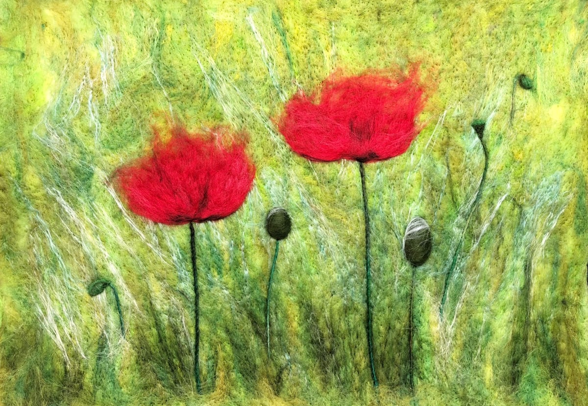 Two Poppies by Ushma Sargeant Art 