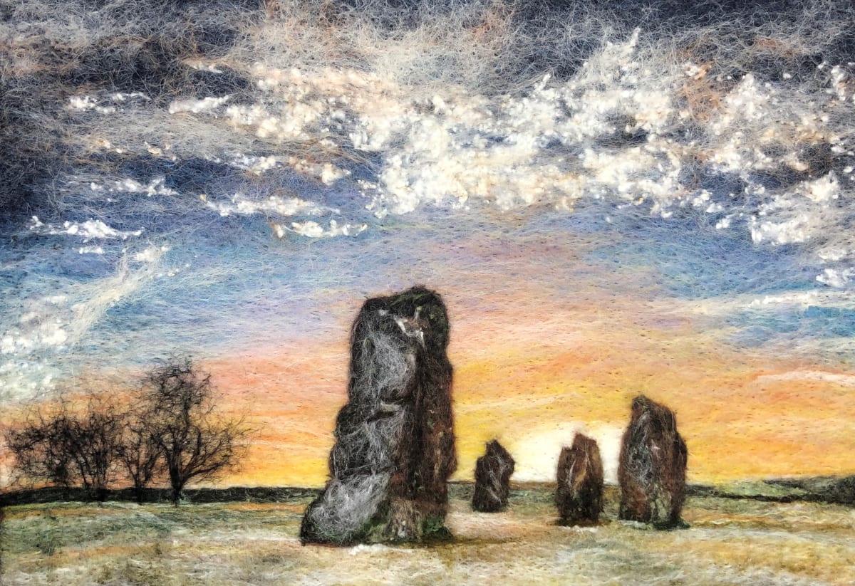 avebury winter dawn by Ushma Sargeant Art 