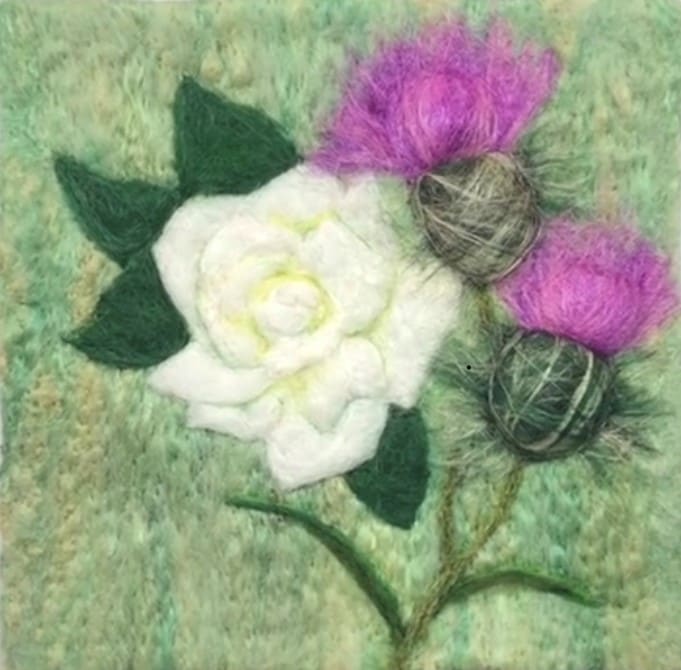 Rose and Thistle by Ushma Sargeant Art 
