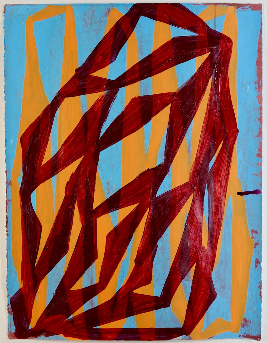 B/O/R by Tim McFarlane  Image: B/O/R, 2022, acrylic on paper, 25" x 19"