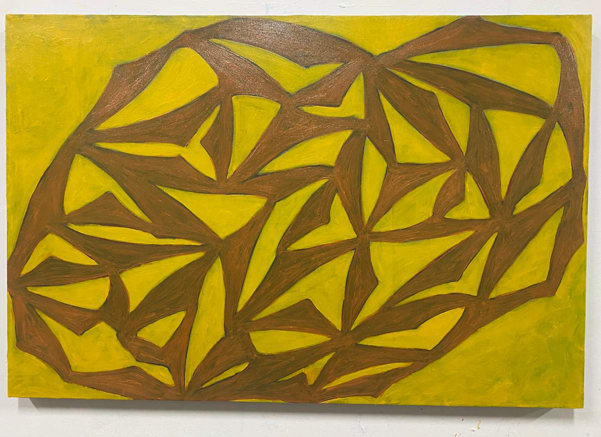 Soft Landing by Tim McFarlane  Image: Soft Landing, 2025, acrylic on canvas, 24" x 36"