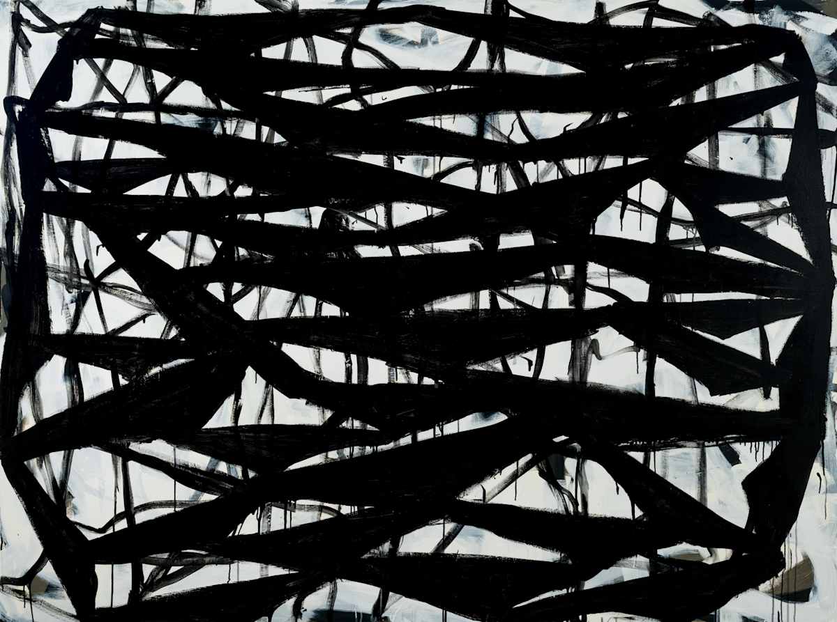 Black Drawing 3 by Tim McFarlane  Image: Black Drawing 3,  2024, acrylic on canvas, 63'' x 84''