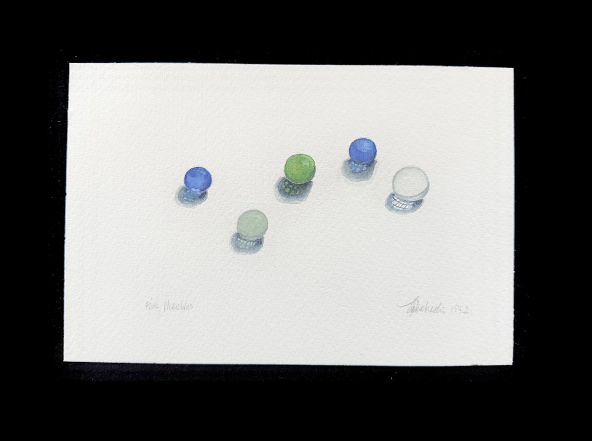 Watercolor / Five Marbles by Masako Takahashi 