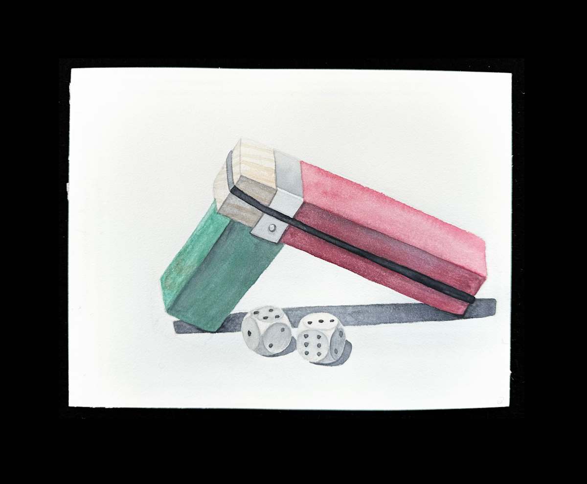 Watercolor / Dice 4 by Masako Takahashi 