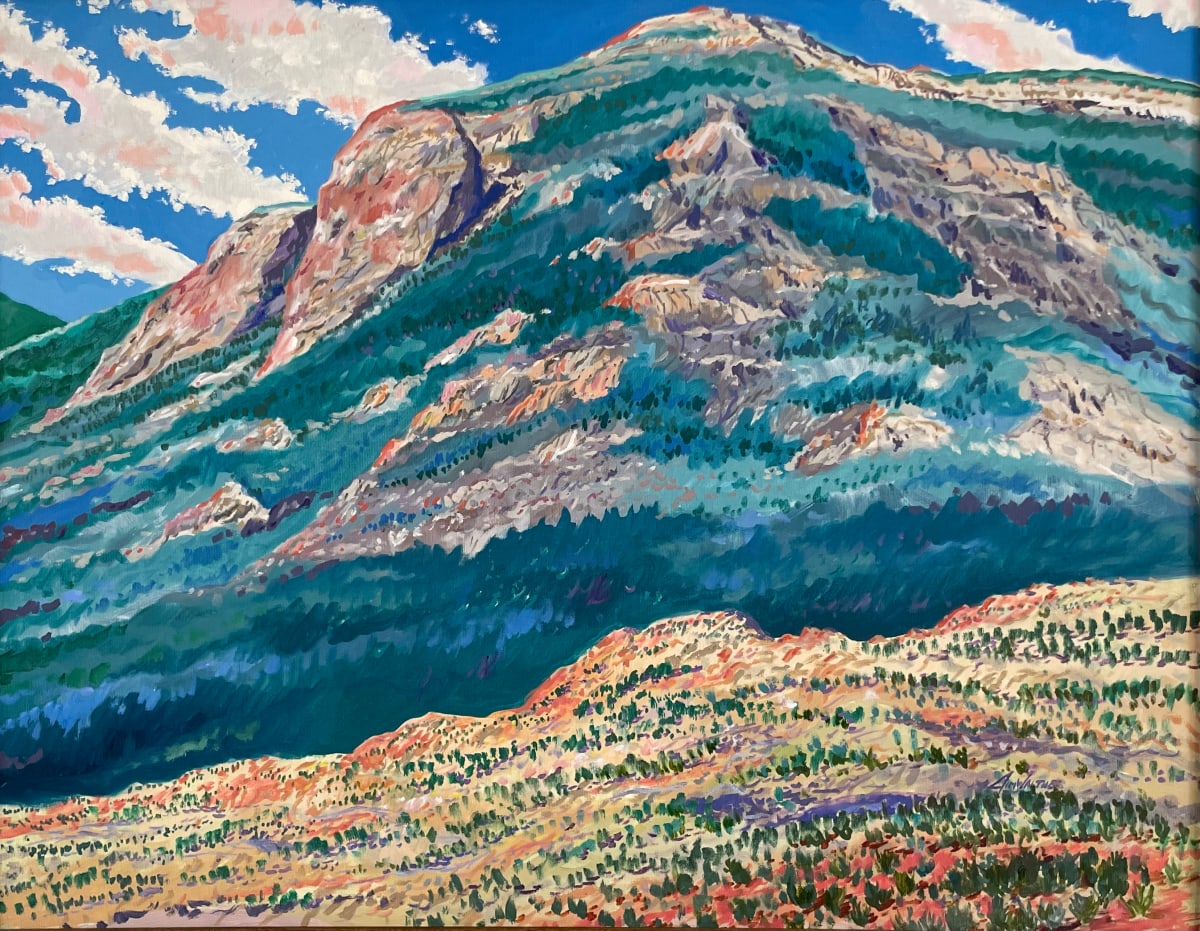 South Manzano Day by Jim Walther  Image: A view out of my studio window looking at the mountain.