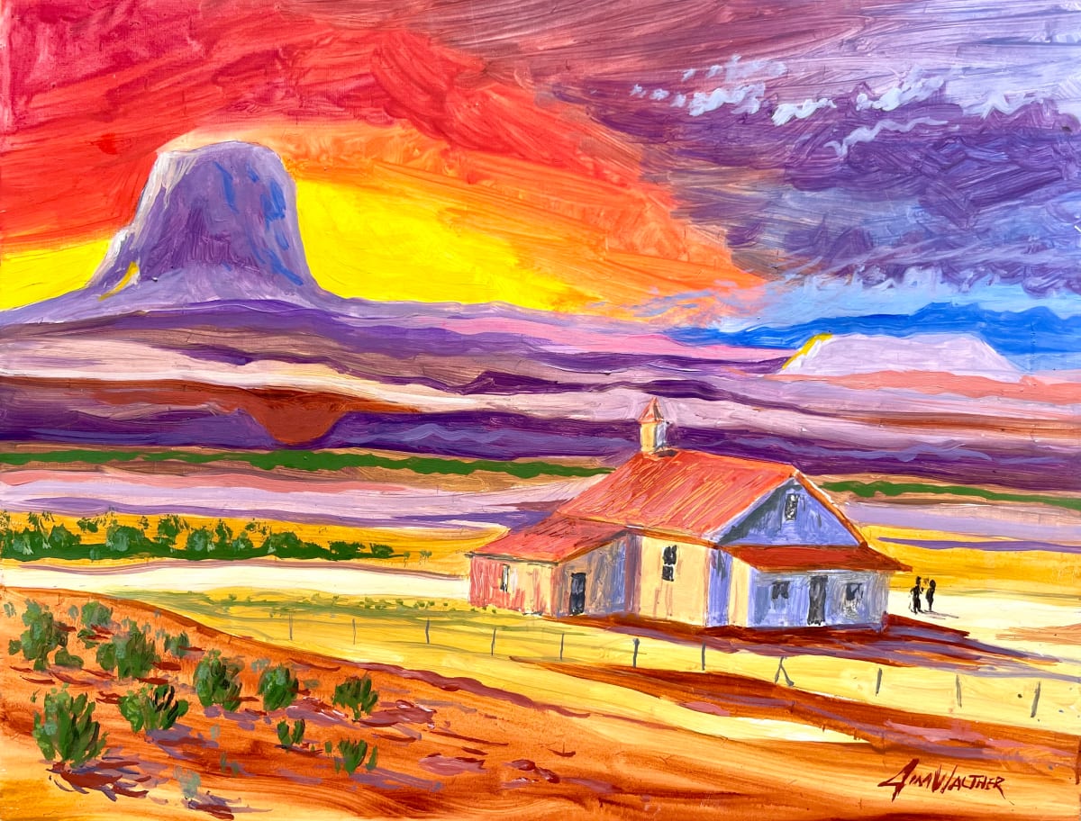 Sunrise service, Cabezon by Jim Walther  Image: Early Sunday at a Sandoval Co. rural church
