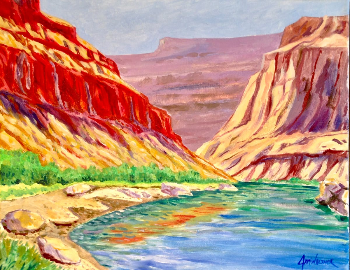 October afternoon on the Rio Grande by Jim Walther  Image: Down in the canyon near Embudo Station