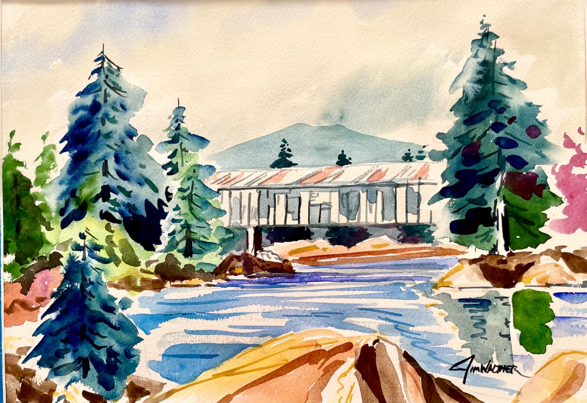 The Olde Covered Bridge by Jim Walther  Image: This is a bridge over the Saco River in New England
