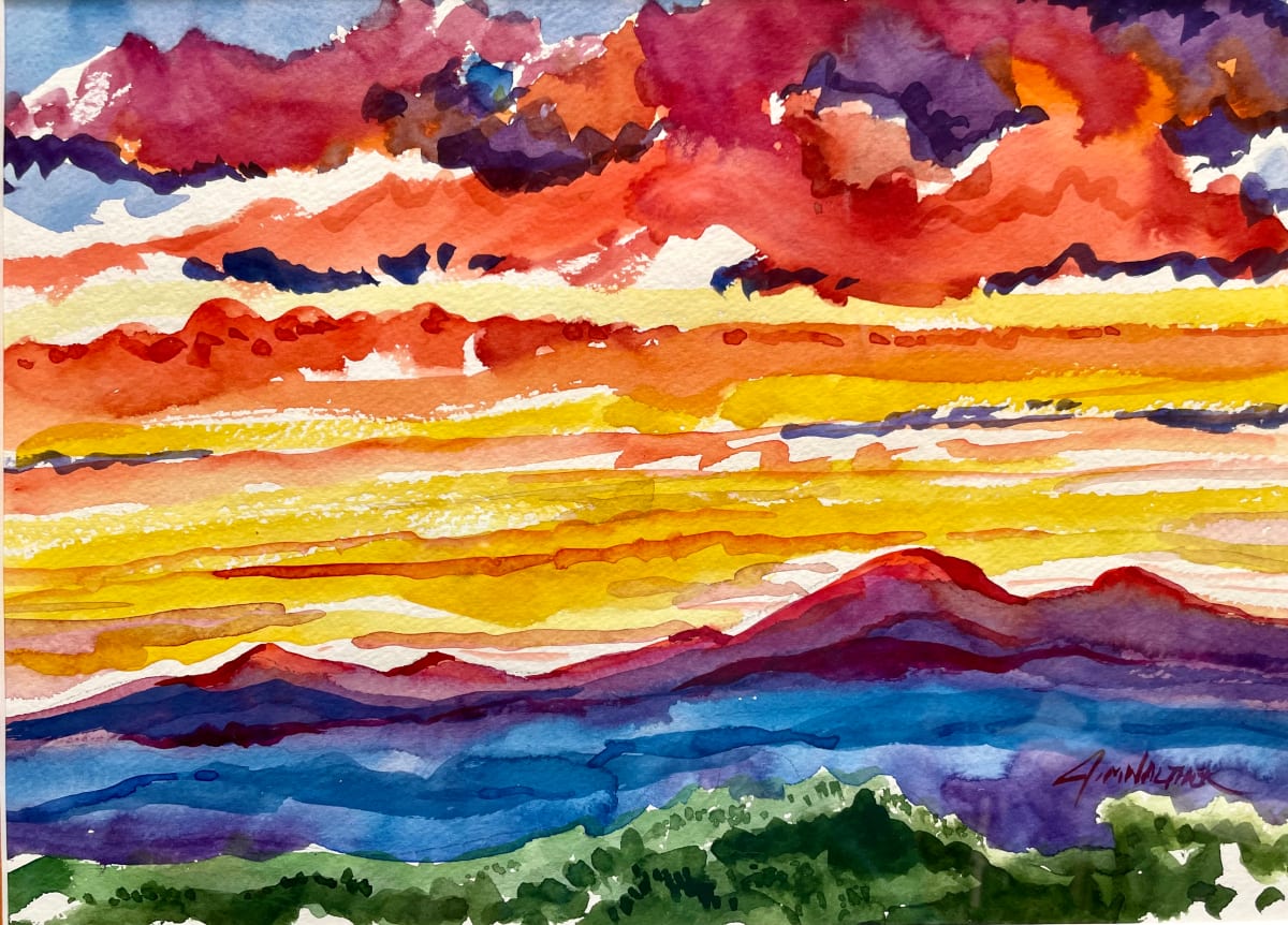 Sunset Over the Ortiz by Jim Walther  Image: This area is such a beautiful place, near the former ghost and later hippy town of Madrid, NM. A view of sunset from the Turquoise Trail in NM.