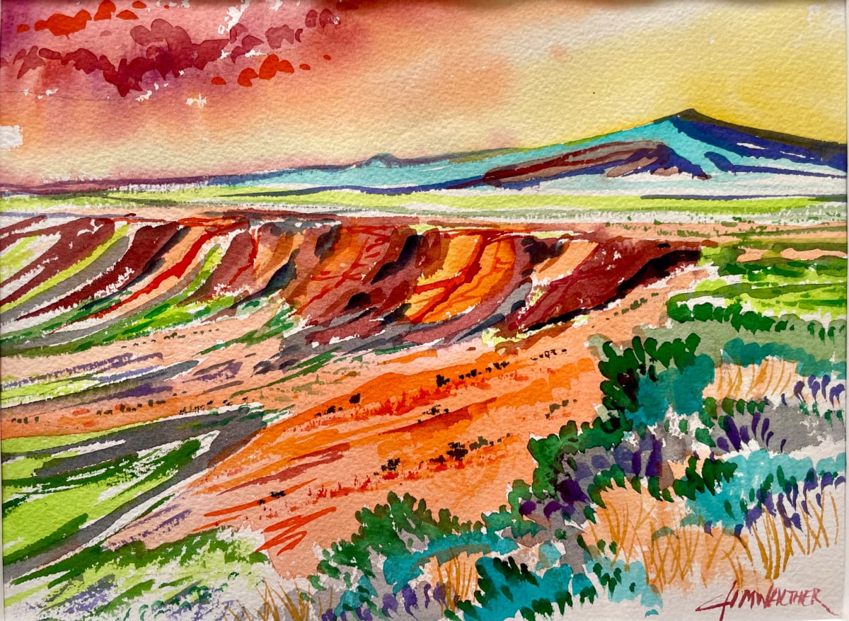 The Escarpment of La Bajada by Jim Walther  Image: This is the steep cliffs dividing the Santa Fe plateau and the lower Rio Grande