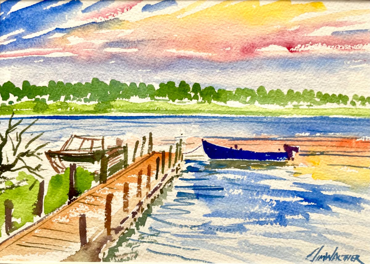 Grayton-Butler Docks by Jim Walther  Image: Painted on location near Seaside FL