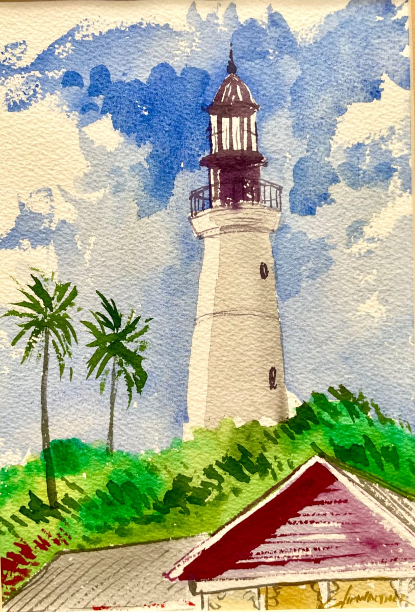 Key West Light by Jim Walther  Image: I really like going to the Florida Keys and here is one I painted on location on Key West of the historic lighthouse there.