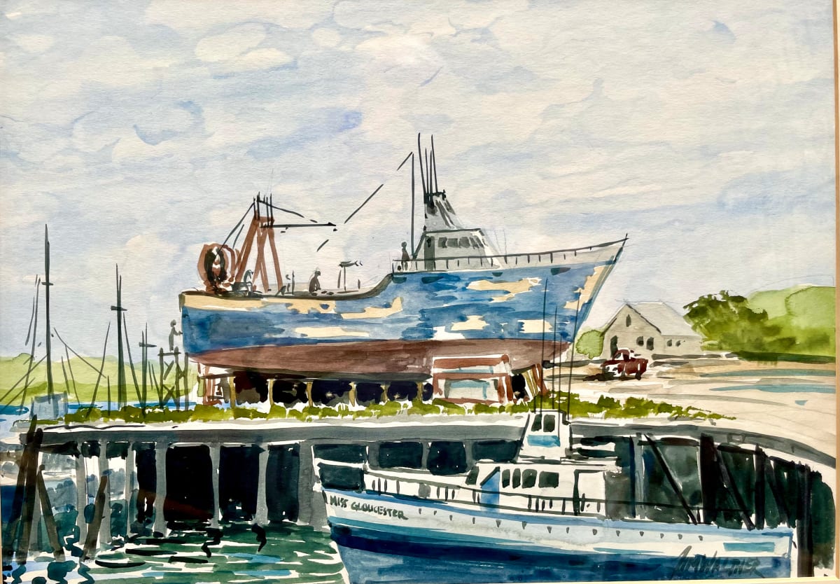 Drydocked by Jim Walther  Image: The commercial side of Gloucester harbor