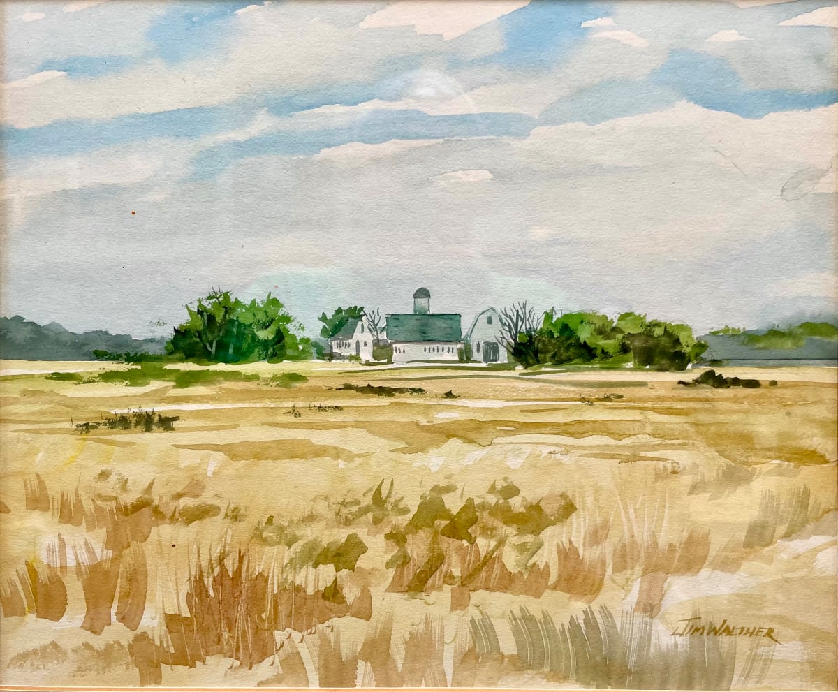 Sinepunxent Sound Soy Farm by Jim Walther  Image: Painted on location during a late fall road & camping trip into the Delmarva Peninsula