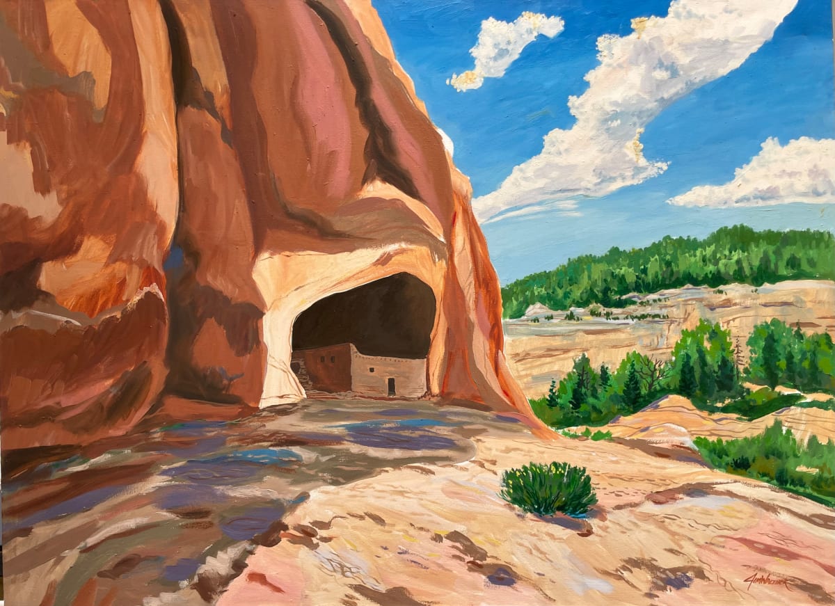 The Gila Cliff Dwellings by Jim Walther  Image: This wonderful ancient home structure is found along the Gila River in the Mogollon area of southern NM.