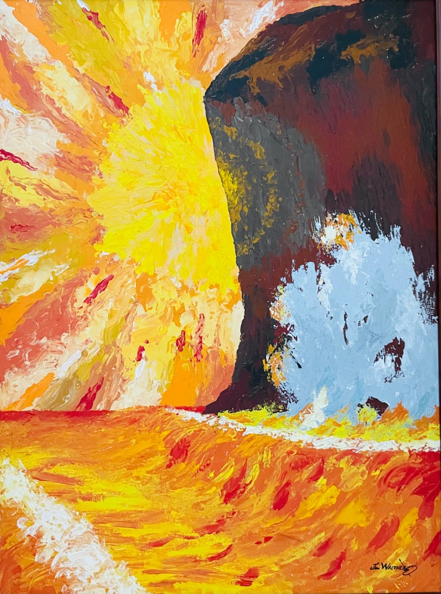 Sunblast Cliffs by Jim Walther  Image: Painted as a birthday gift for dear friend Wart