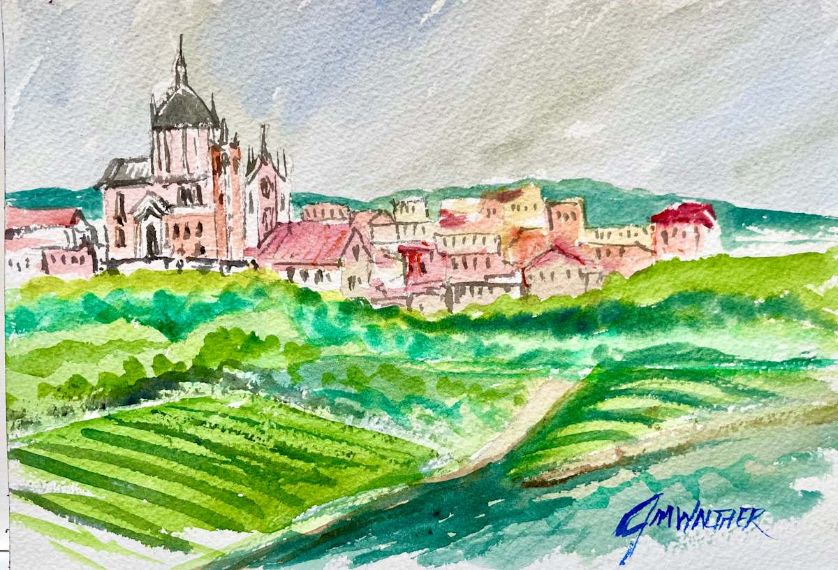 The Catheral Duomo Fontanile by Jim Walther  Image: This beautiful domed cathedral was one town over from our village of Mombaruzzo. The tiny village of Fontanile was home to the 14th century wonder.