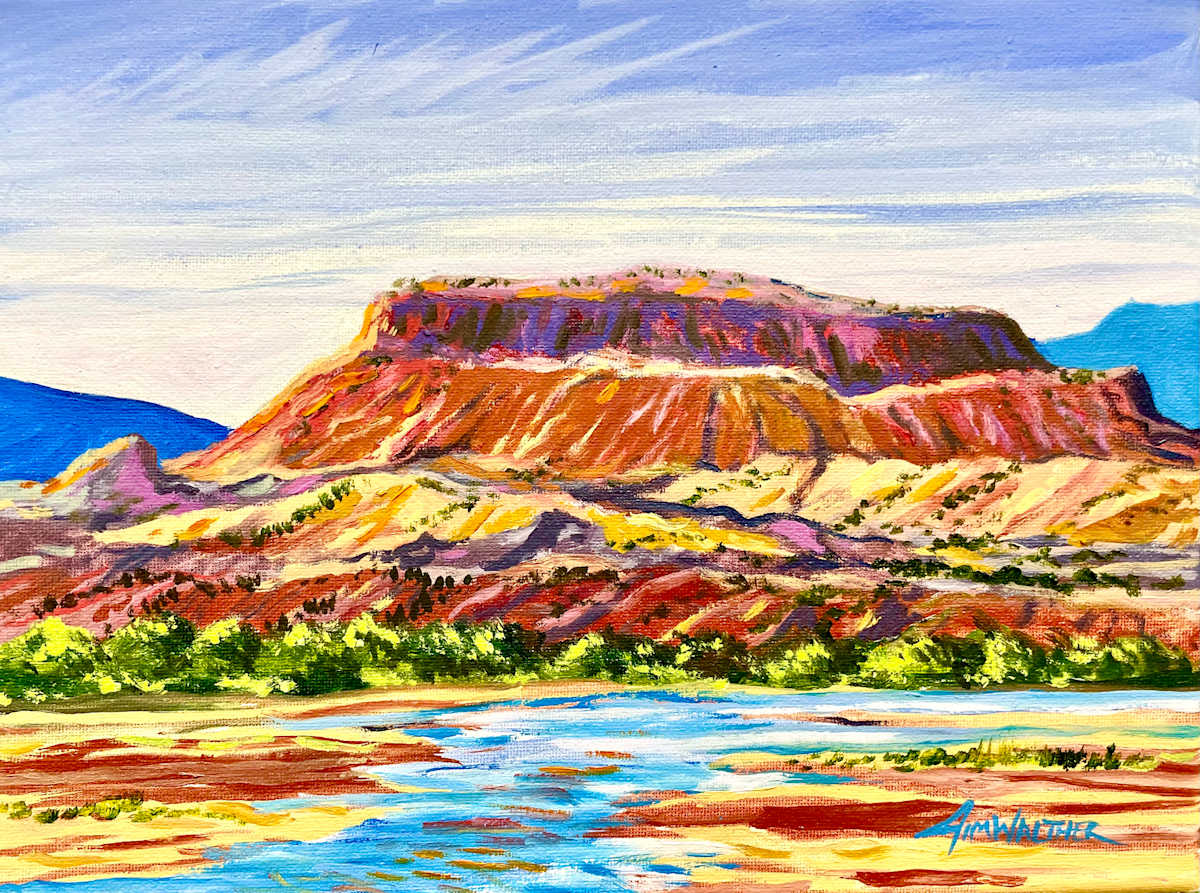 Black Mesa by Jim Walther  Image: The incredible beauty of New Mexico comes through in this piece showing a prominent natural feature of native peoples in the area.
