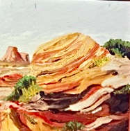 Outcrop by Jim Walther  Image: A painting done during early college career before I actually visited the desert southwest.