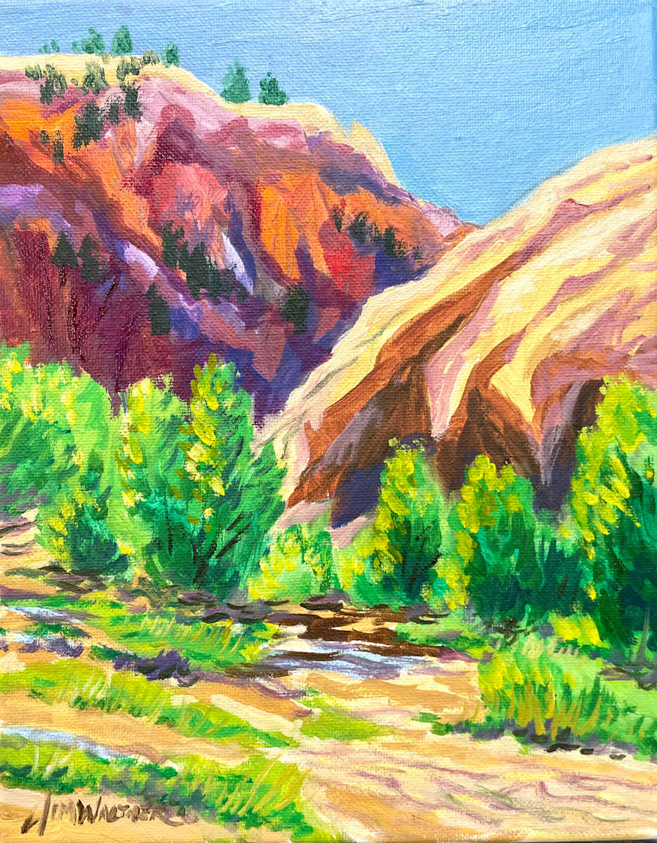 Box Canyon, Ghost Ranch by Jim Walther  Image: Back in the end of the labyrinith of canyons at Ghost Ranch