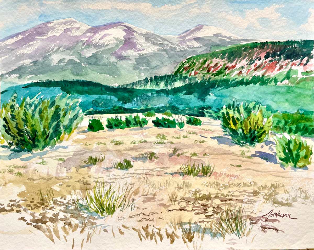 The Manzanos by Jim Walther  Image: Painted in the open space above Four Hills neighborhood. 