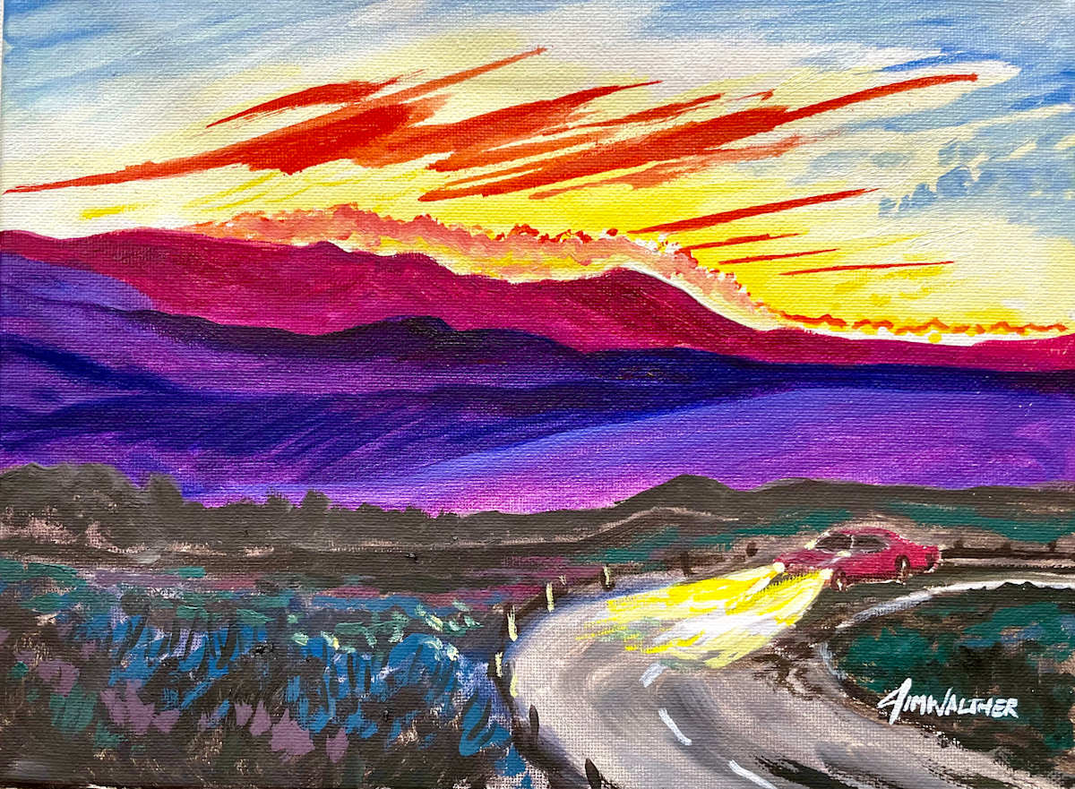 Home by Sundown by Jim Walther  Image: Rushing to get home for family supper on a bright summer night.