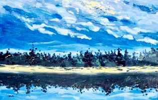 Evening on Summersville Lake by Jim Walther  Image: Painted after a trip to the lake