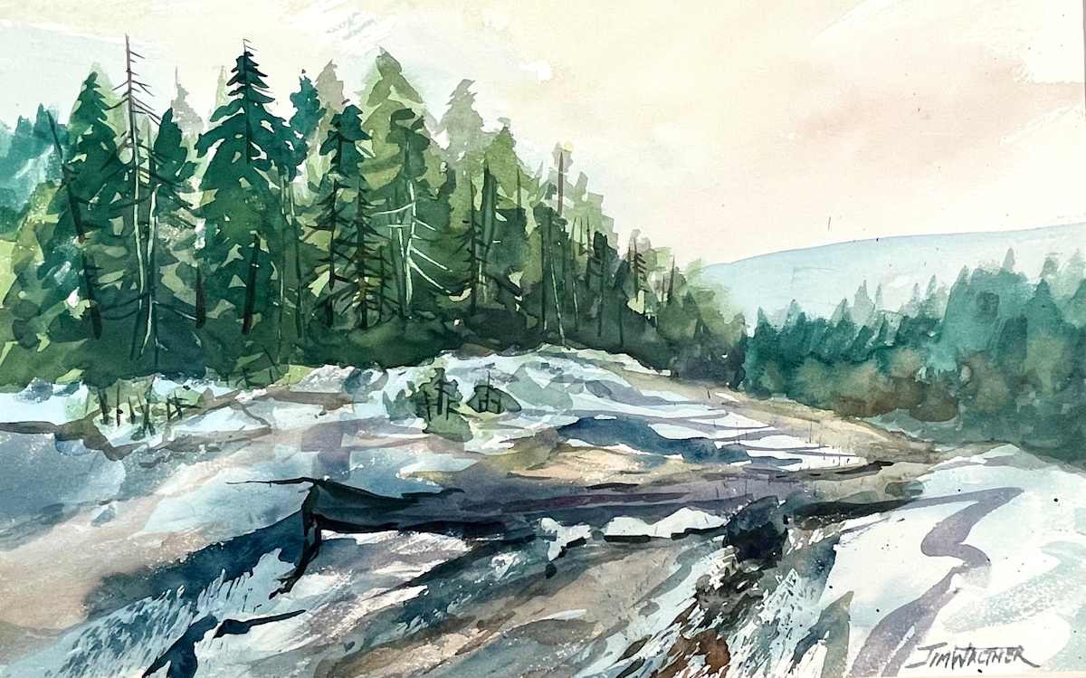 Maine Woods by Jim Walther  Image: Painted on location west of the coast at Ogunquit.