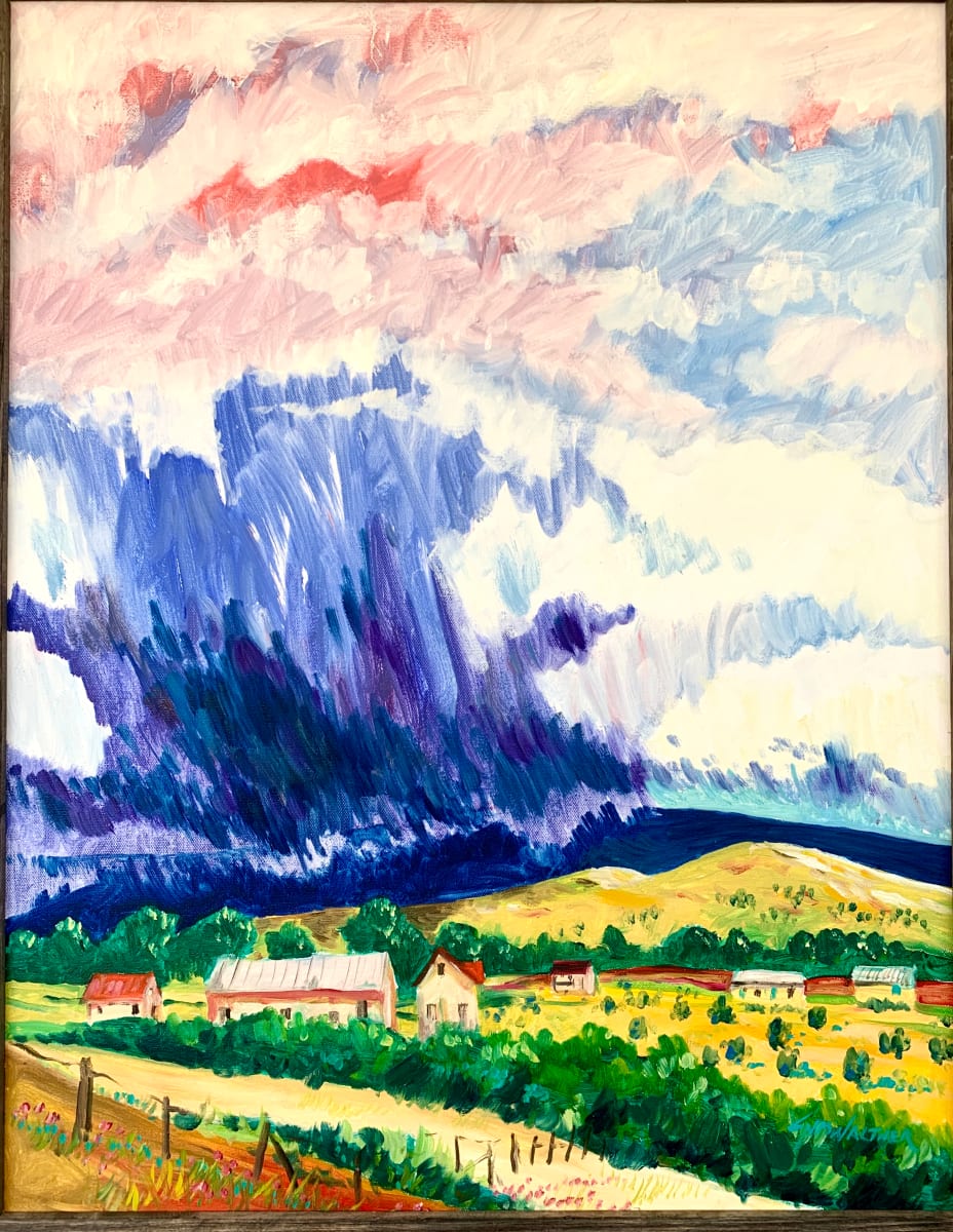 Here it Comes by Jim Walther  Image: Storm over the High Road to Taos