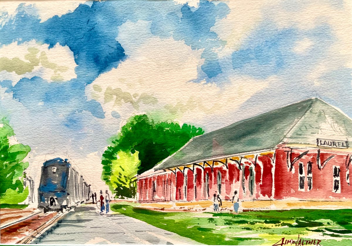 Amtrak pulls into Laurel MS. by Jim Walther  Image: During our travels, we wanted to visit the beautiful little town of Laurel, MS where the HGTV series show "Home Town" is set and filmed. The lovely town and its historic train station were my subject on a early fall morning. 