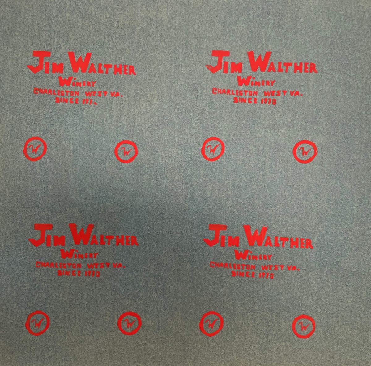 Wine Label by Jim Walther  Image: I made cheapo wine from Welch's Grape Juice in my parents basement when I was in High School. This is a silkscreened label from a "vintage".