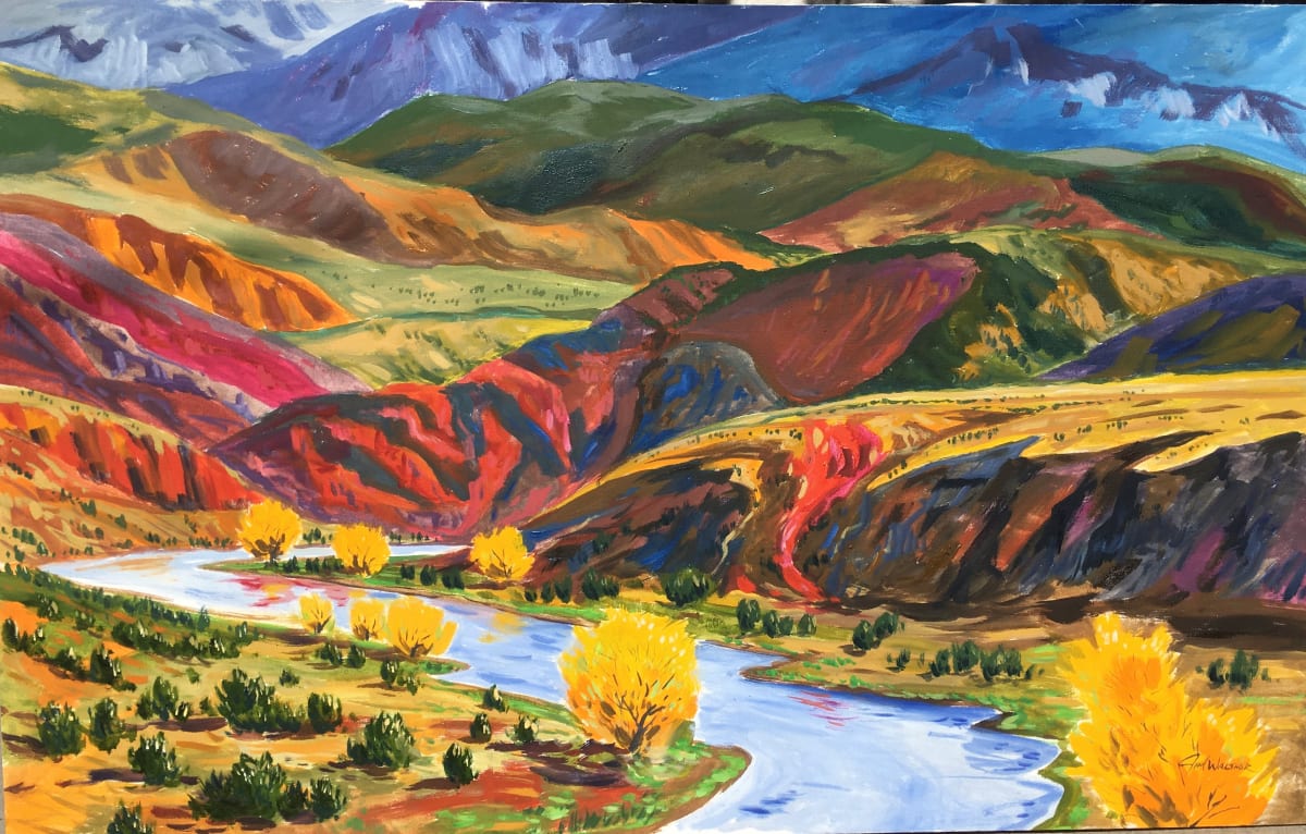 Rio Chama Canyon by Jim Walther  Image: Rio Chama flows south from Abiqui Lake to Espanola NM . One  of my only landscapes without a sky. 
