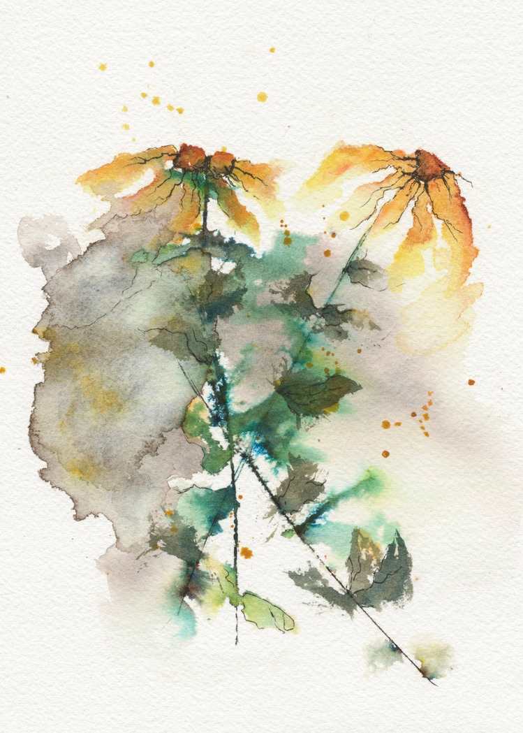 Daisy 2 Abstract by Lisa Amport  Image: Daisy 2 Abstract  pairs nicely with "Daisy Abstract" and is framed in a matching frame.