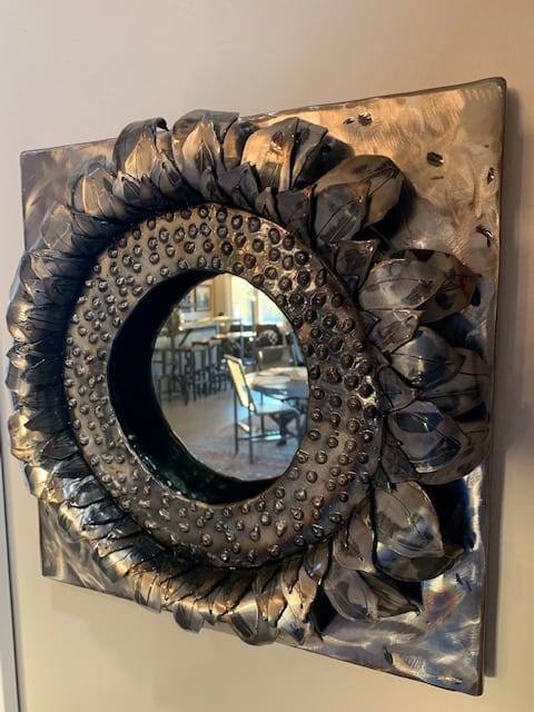 Sunflower Mirror Powder Coated by Dick Bixler 