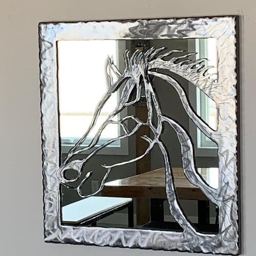 Horse Reflections Mirror by Dick Bixler 