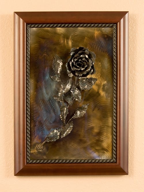 Rose with Wooden Frame by Dick Bixler 