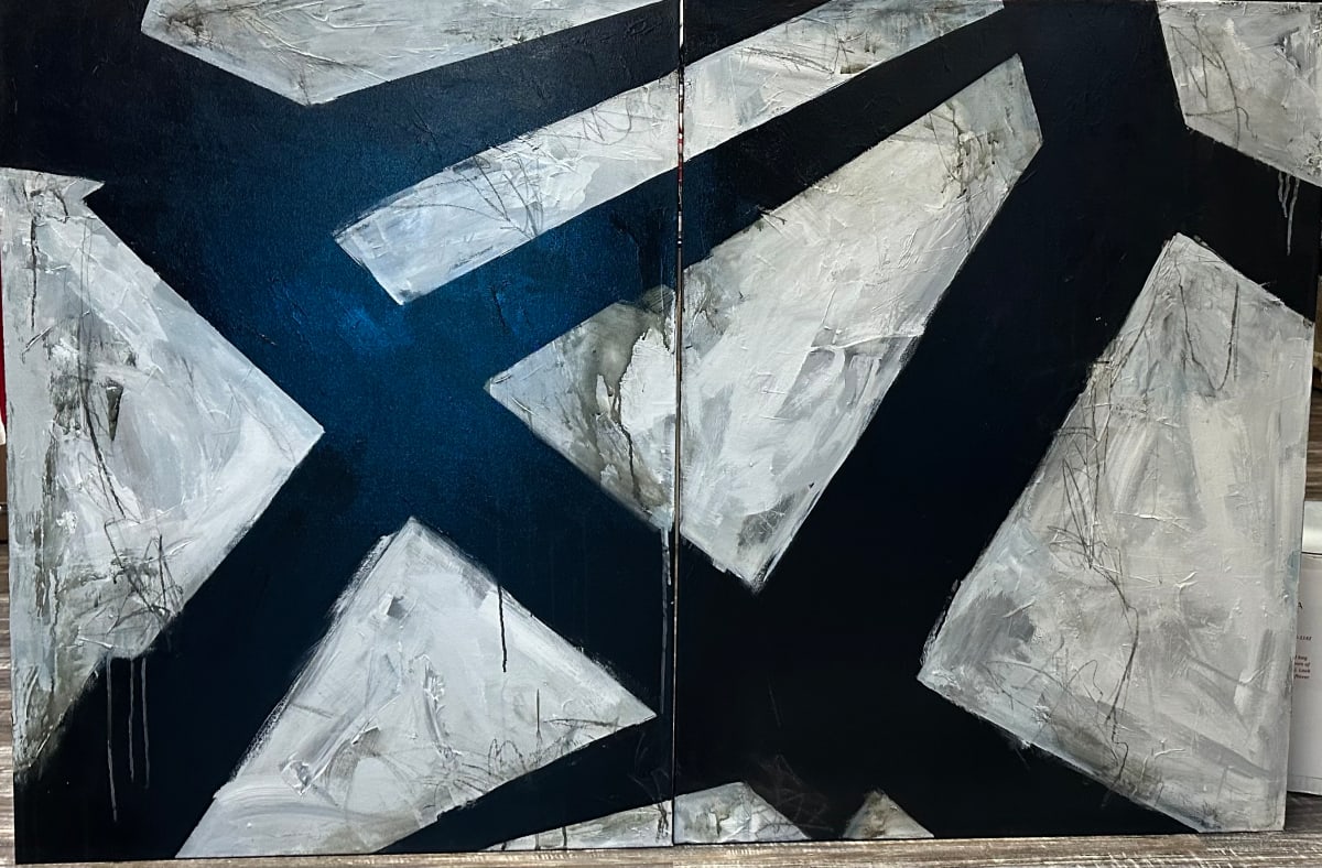 Off the Rails (diptych) by Kelly Dillard 