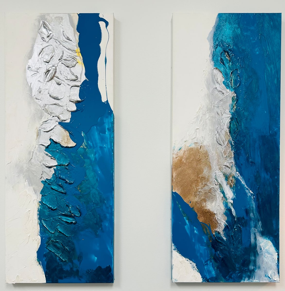 Turquoise Stream Diptych by Julia Ross, Image 1.