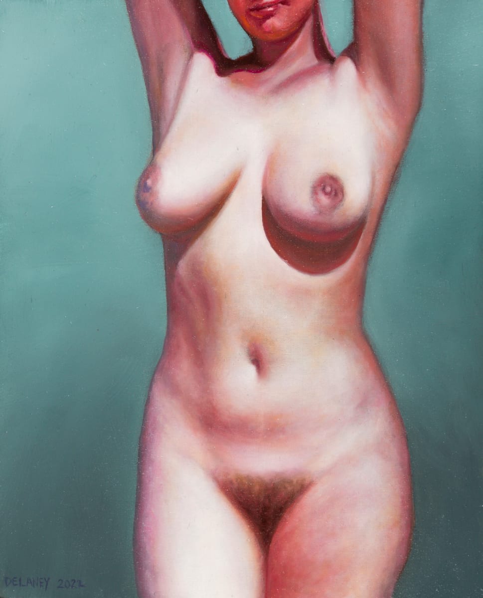 Nude Woman with Raised Arms by Richard Michael Delaney 