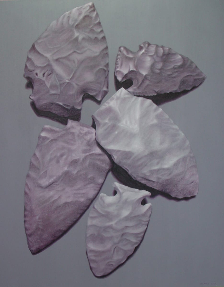Flint Arrowheads by Richard Michael Delaney  Image: Flint arrow heads found in Southern Ontario and painted to much larger than life-size.