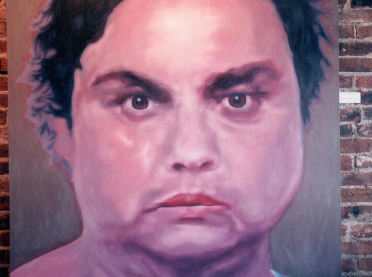 Fugitive Crystal Desiree Morales by Richard Michael Delaney  Image: From series of paintings, titled, "Fugitives." The faces are from criminal mug shots, the names are fictitious. 