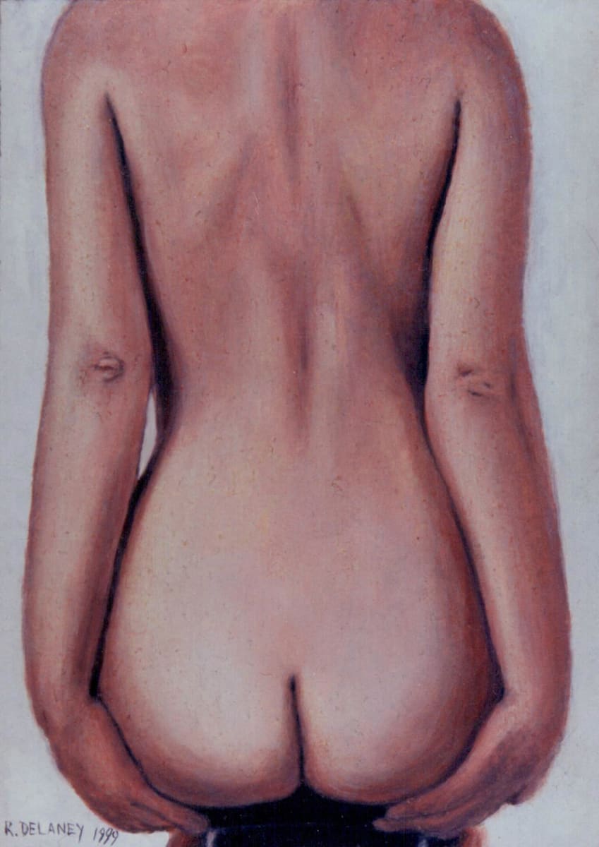 Nude Study #3 by Richard Michael Delaney  Image: One of five small paintings in a series of nude studies.