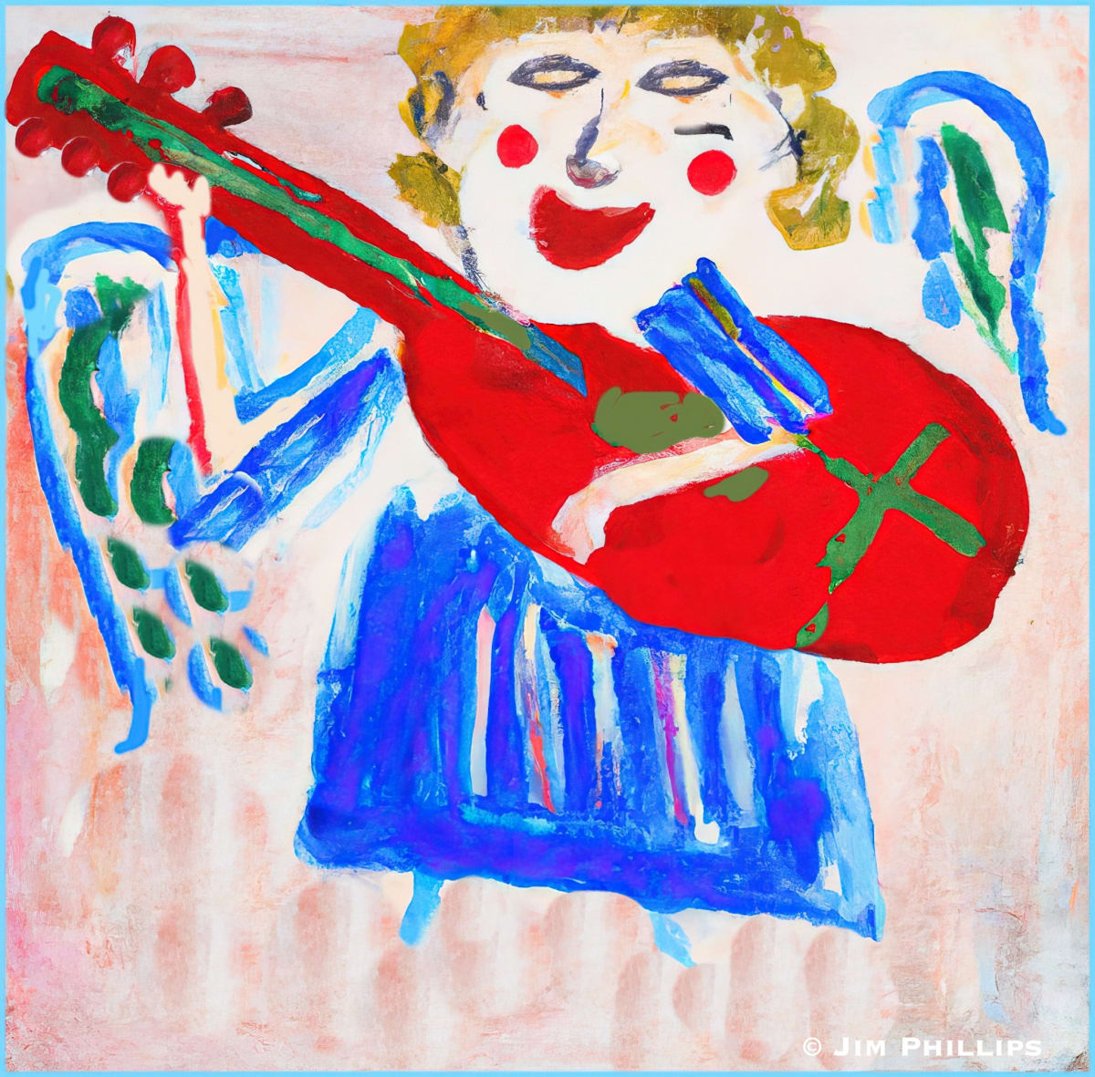 Angel with Lute 003 by Jim Phillips 