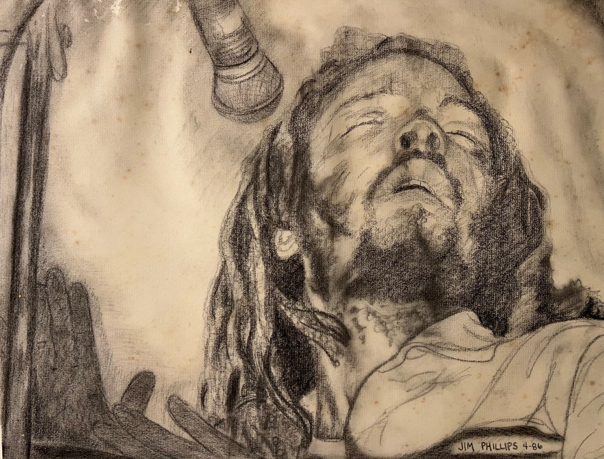 Charcoal Portrait - 001 by Jim Phillips 