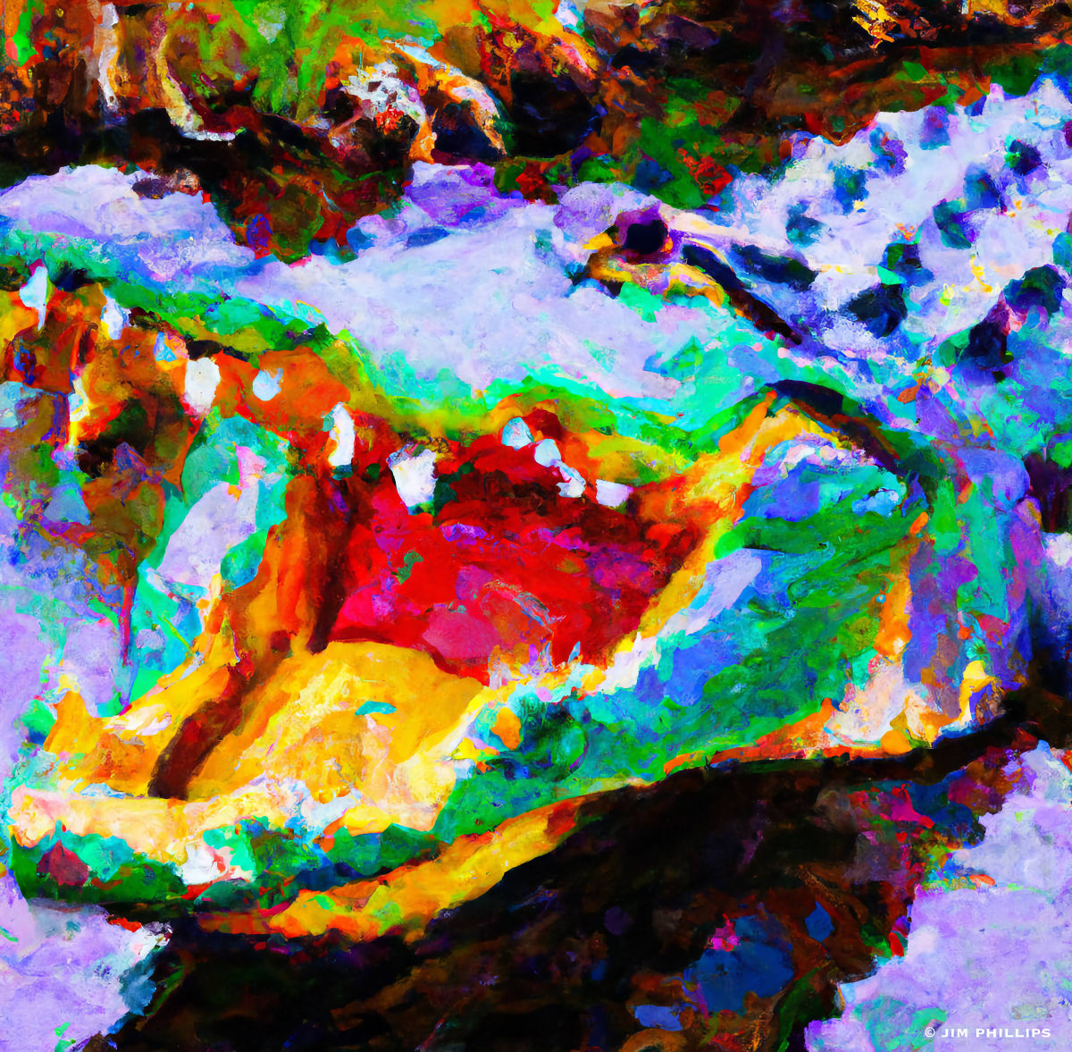 Impressionistic Alligator 007 by Jim Phillips 