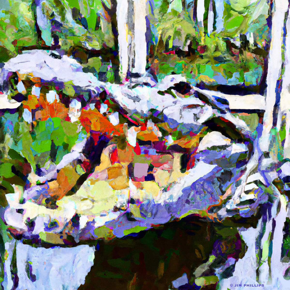 Impressionistic Alligator 008 by Jim Phillips 