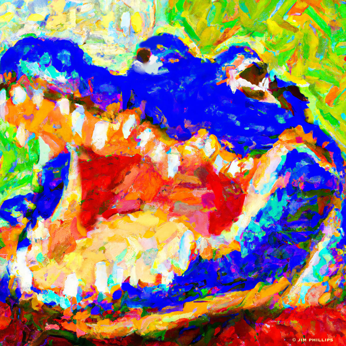 Impressionistic Alligator 004 by Jim Phillips 